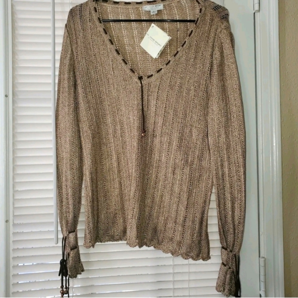 NWT St.John Sport by Marie Gray Womens Blouse Large